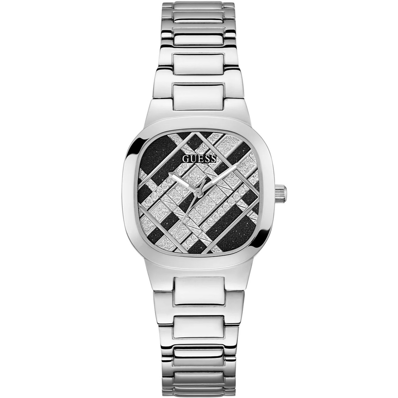ĐỒNG HỒ NỮ GUESS SILVER TONE AND BLACK GLITTER ANALOG WATCH GW0600L1 1