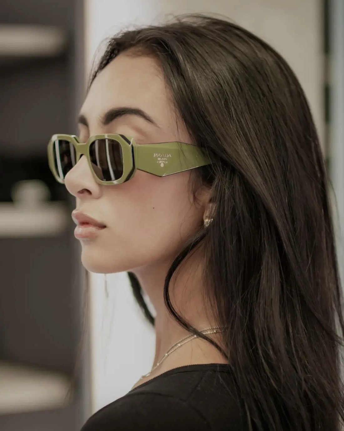 Mắt kính Prada Symbole Sunglasses Green 5