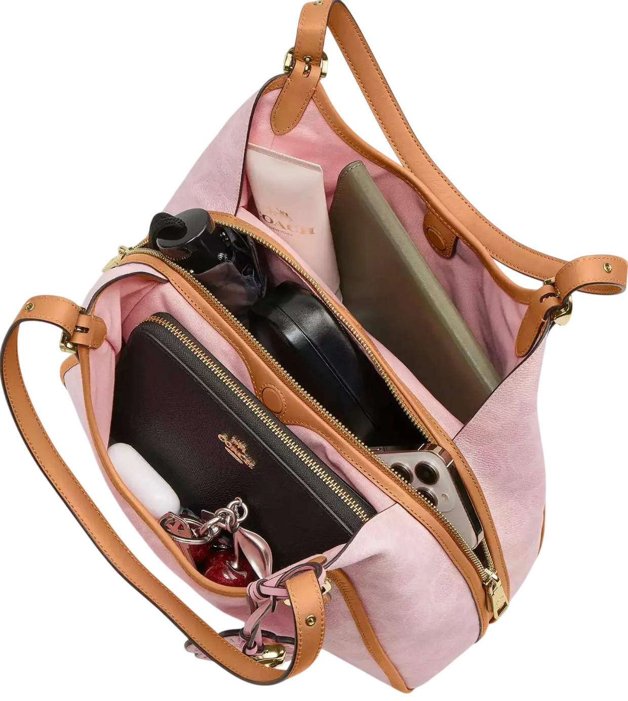 Túi Coach Erin Shoulder Bag In Signature Canvas With Charms Powder Pink CEL13 3