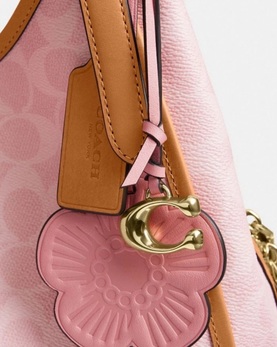 Túi Coach Erin Shoulder Bag In Signature Canvas With Charms Powder Pink CEL13 5