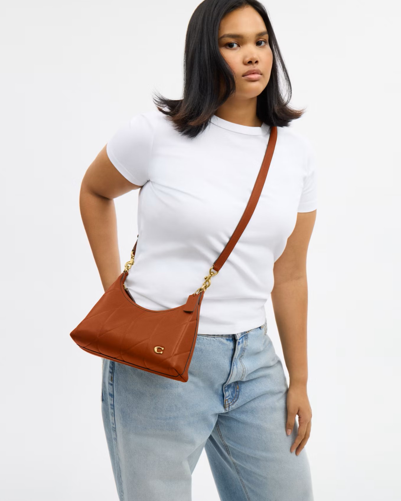 Túi Coach Juliet Shoulder Bag 25 With Quilting Amber Brown CDZ65 1