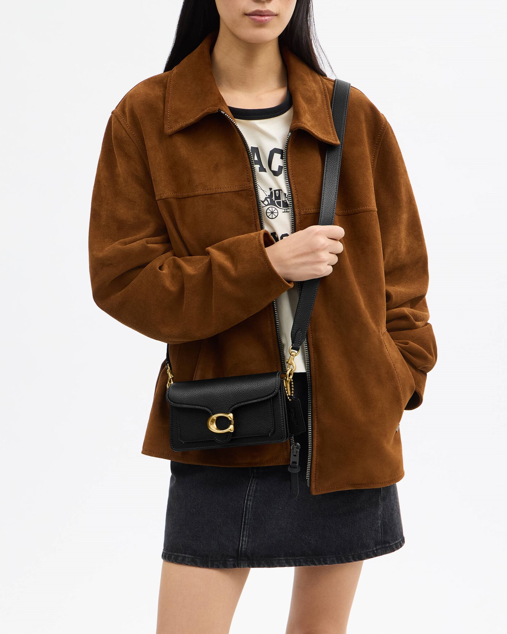Túi Coach Polished Pebble Leather Tabby Shoulder Bag 20 Refresh Black CY201 7
