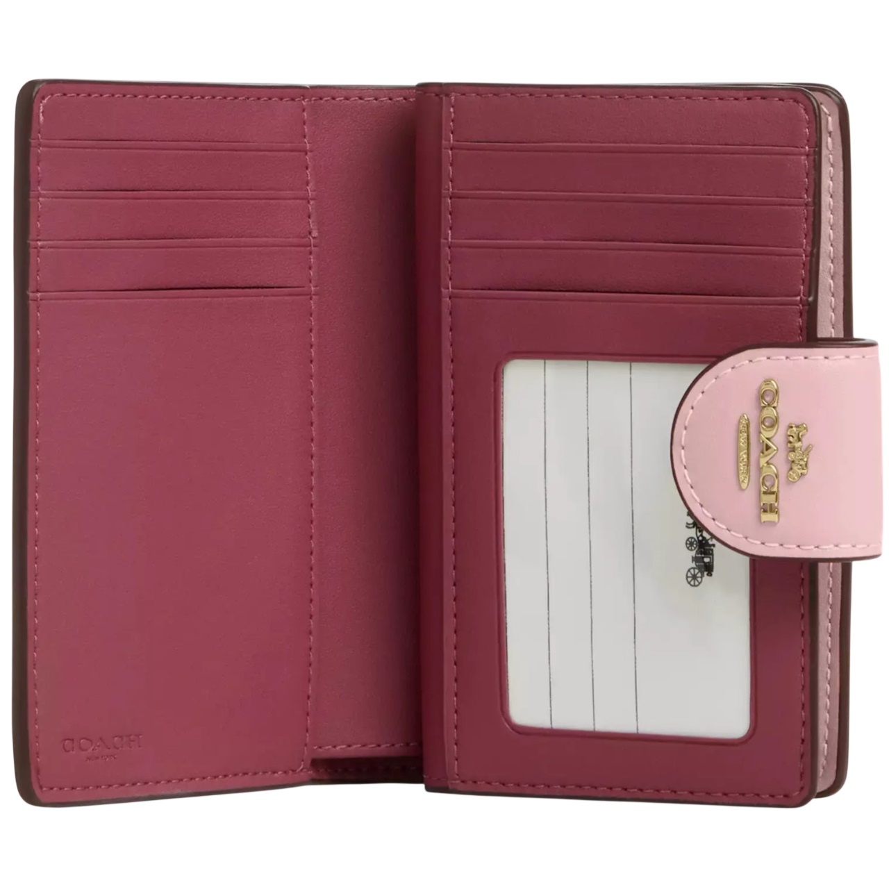 Ví Coach nữ Medium Corner Zip Wallet In Signature Canvas Powder Pink CW786 3