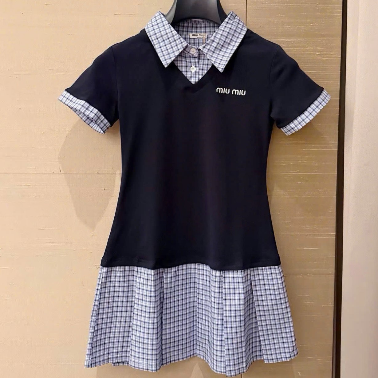 Áo đầm nữ phối cổ sơ mi Miu Miu 8
