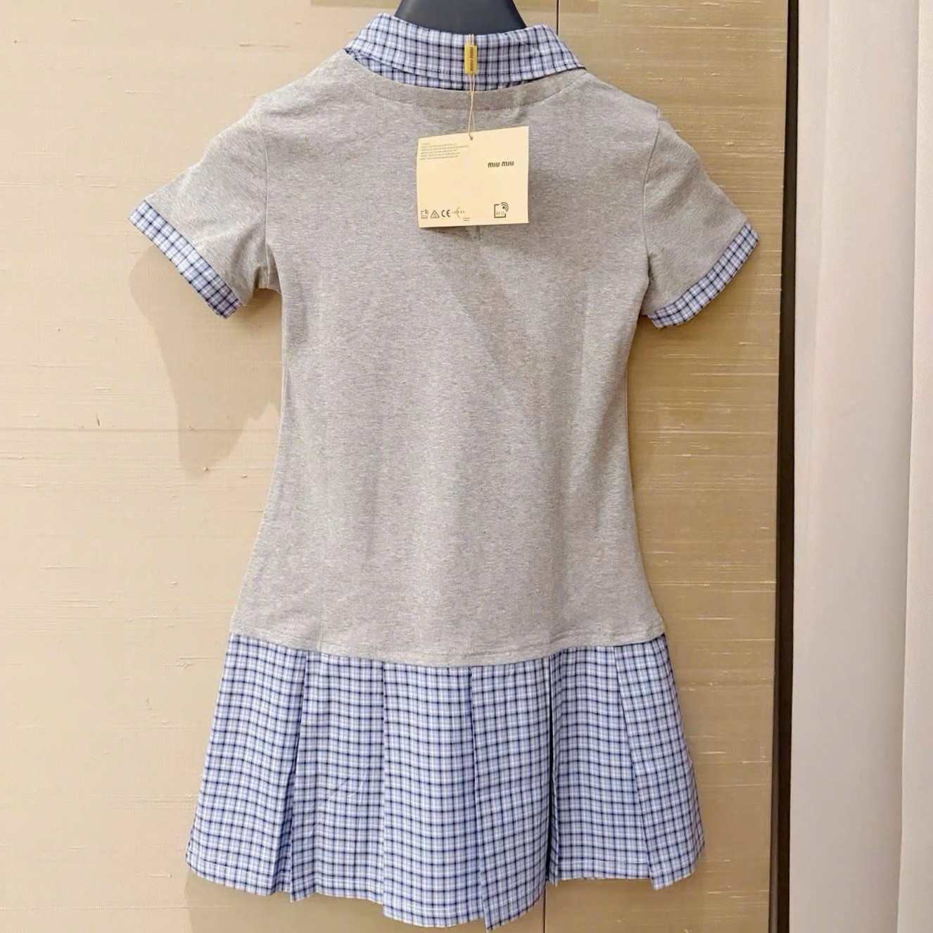 Áo đầm nữ phối cổ sơ mi Miu Miu 12