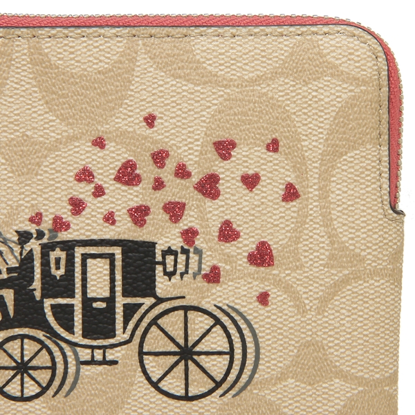 VÍ COACH MỎNG HỌA TIẾT XE NGỰA | CLUTCH COACH CORNER ZIP WRISTLET IN SIGNATURE CANVAS WITH HORSE AND CARRIAGE HEARTS 22