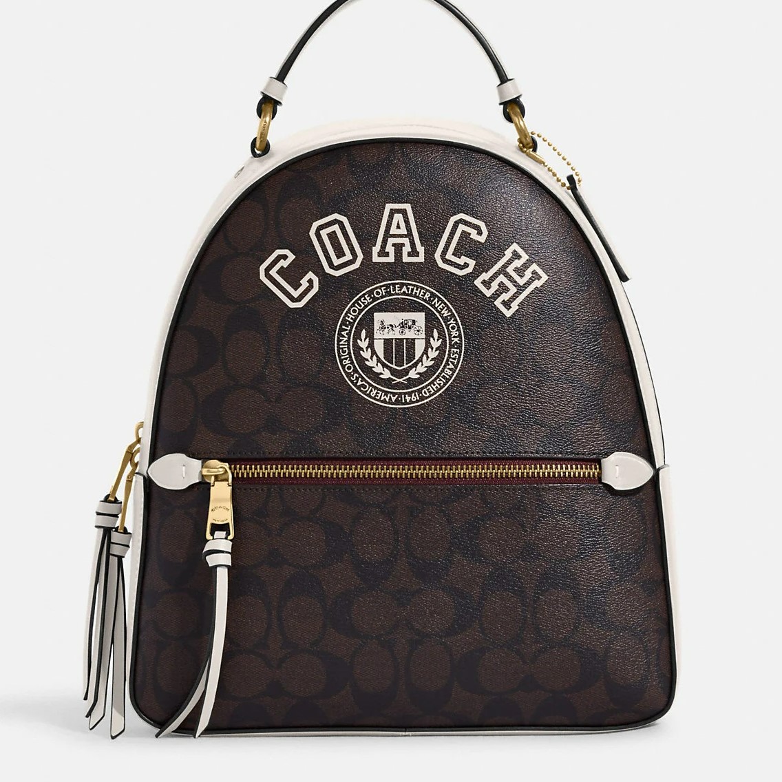 BALO NỮ COACH JORDYN BACKPACK IN SIGNATURE CANVAS WITH VARSITY MOTIF 6
