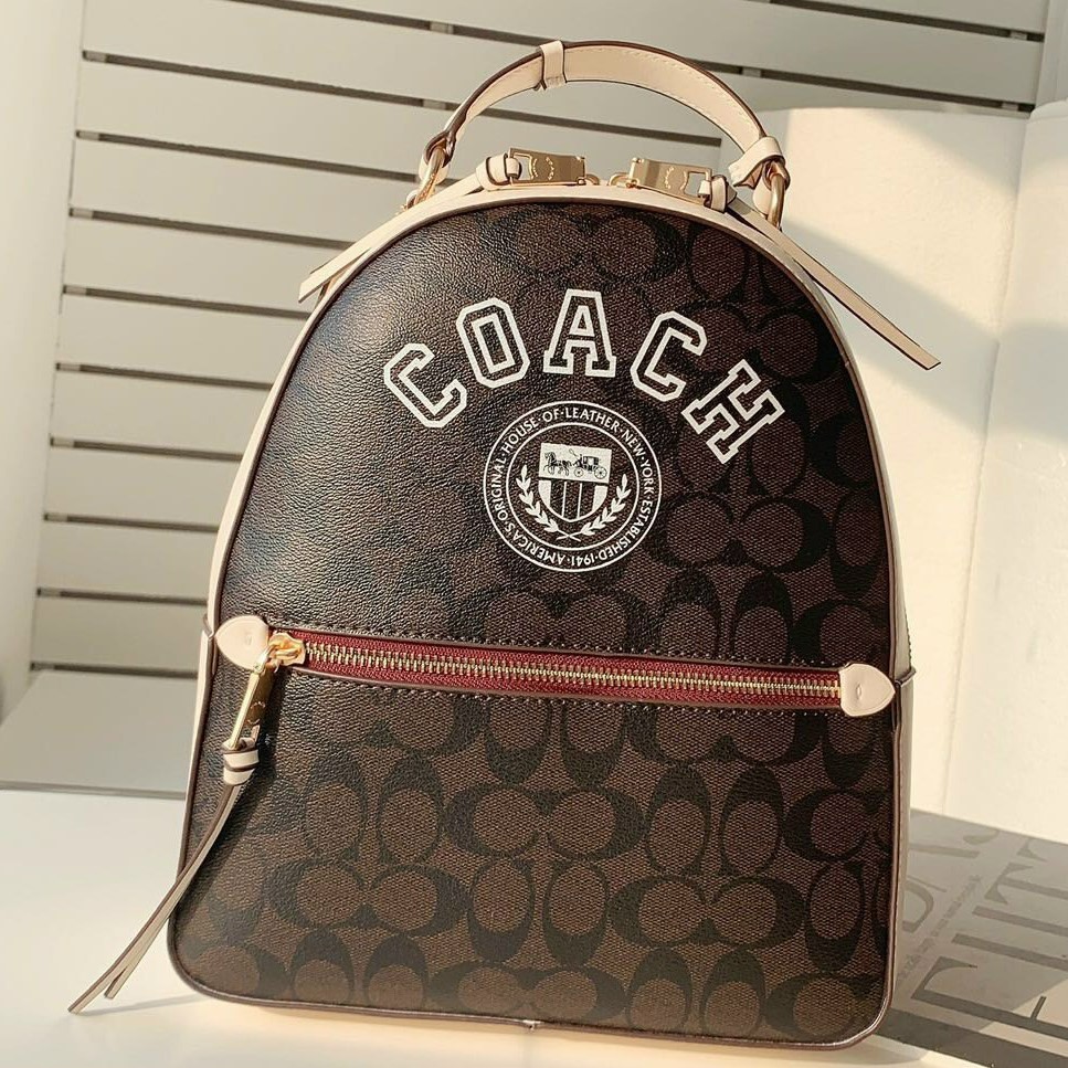 BALO NỮ COACH JORDYN BACKPACK IN SIGNATURE CANVAS WITH VARSITY MOTIF 12