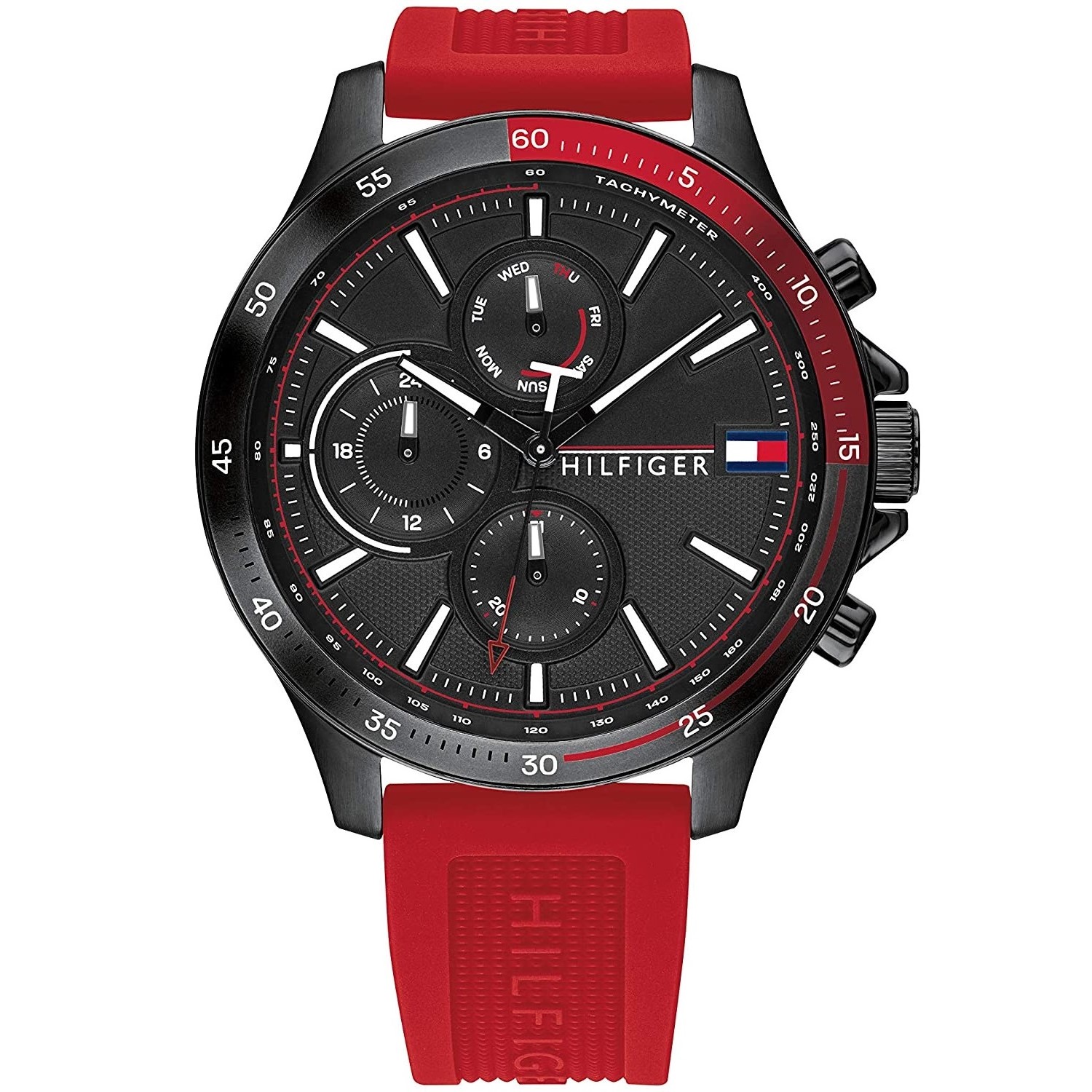 Đồng Hồ Nam Tommy Hilfiger Bank Mens Watch Red Silicone Strap TH1791722 3