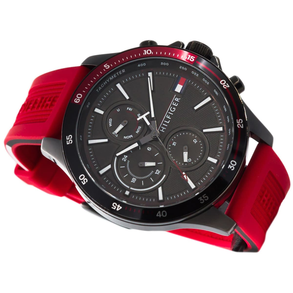 Đồng Hồ Nam Tommy Hilfiger Bank Mens Watch Red Silicone Strap TH1791722 4