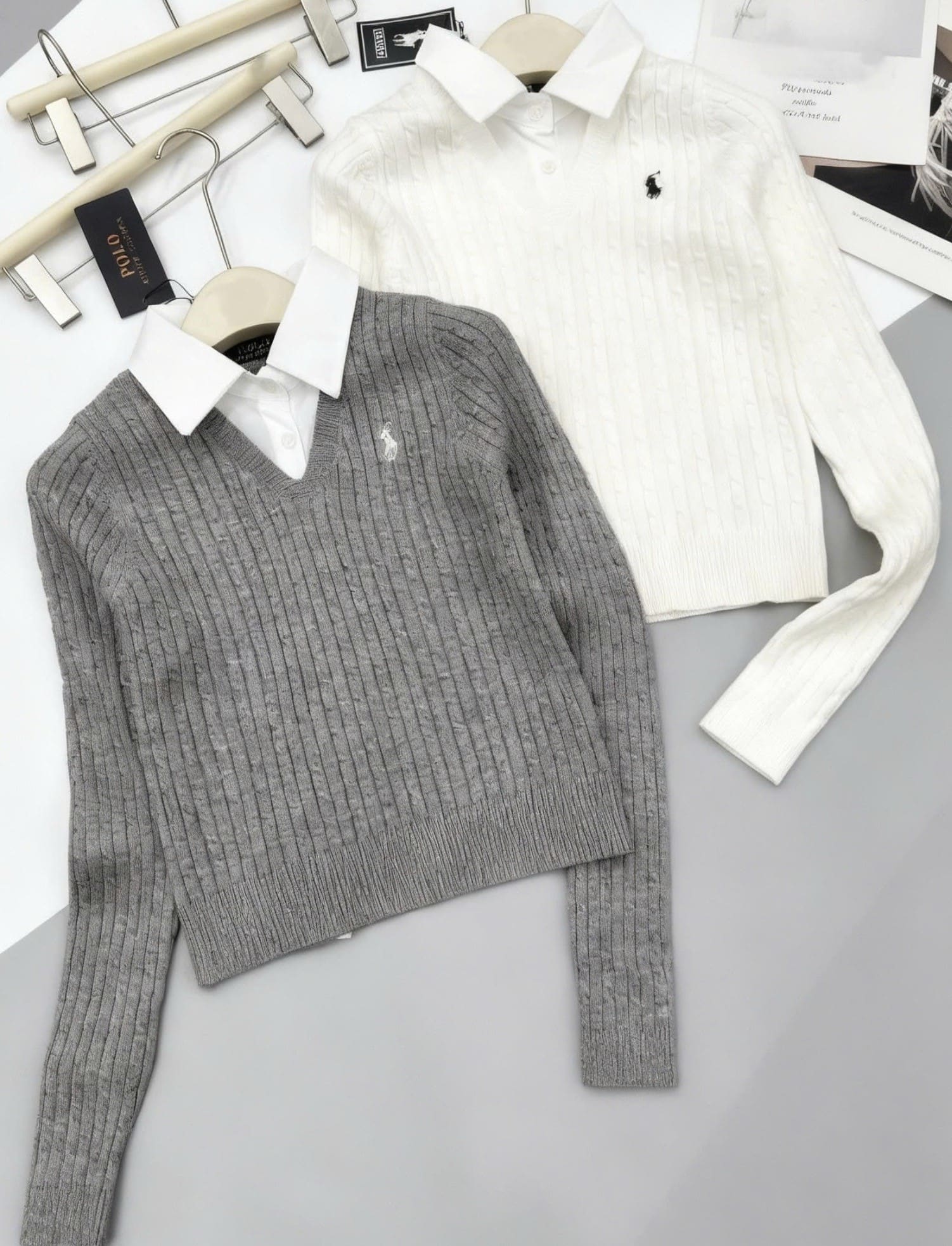 Set áo len váy xếp ly ngắn nữ Polo 6