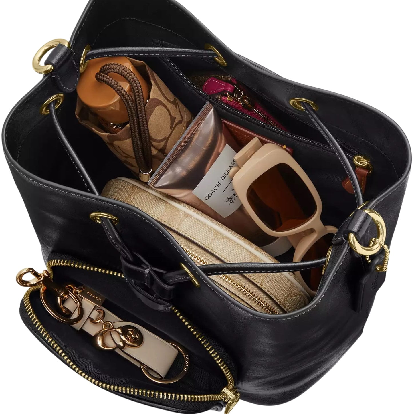 Túi Coach Rowan Bucket Bag With Pocket Black CES95 2