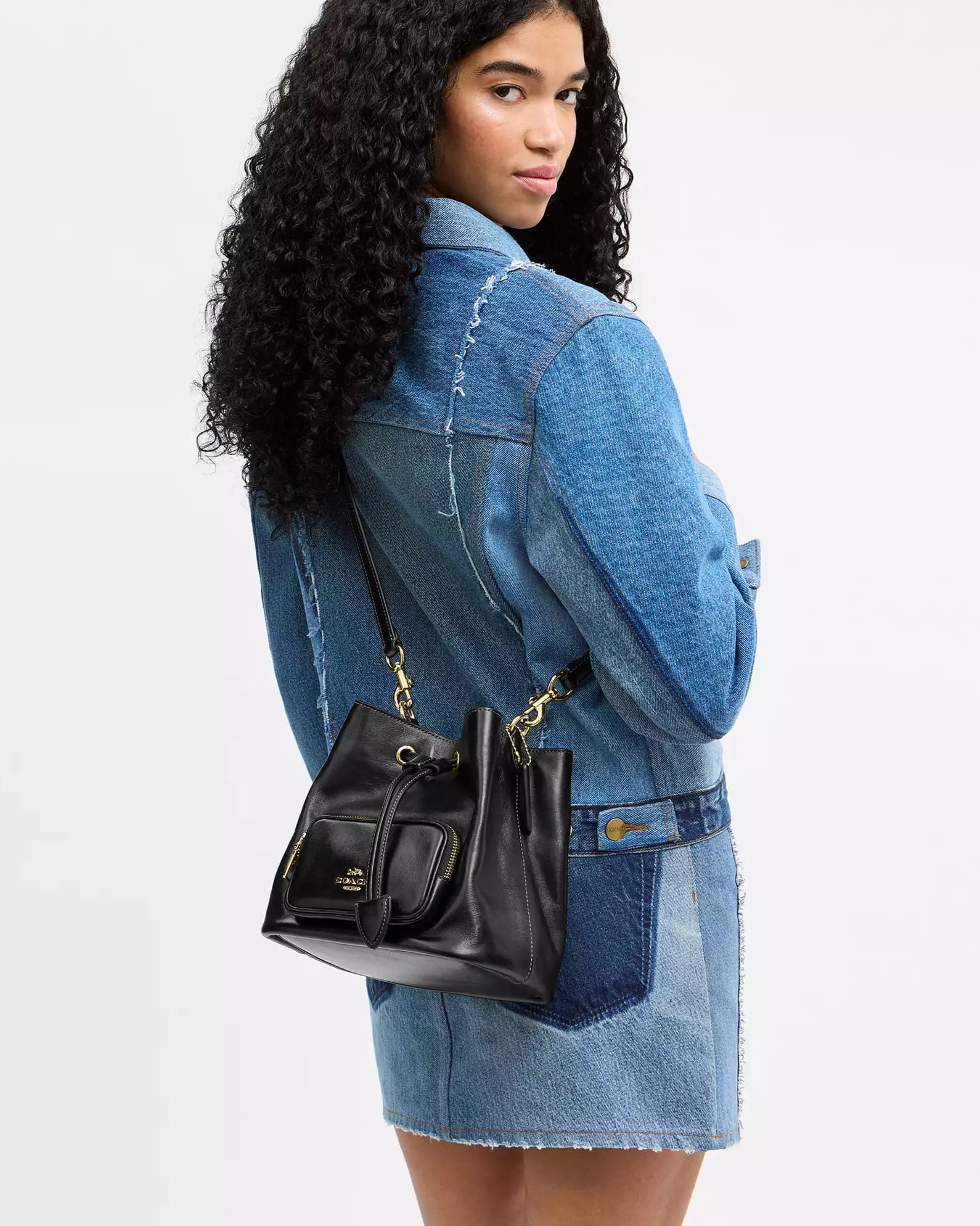 Túi Coach Rowan Bucket Bag With Pocket Black CES95 8