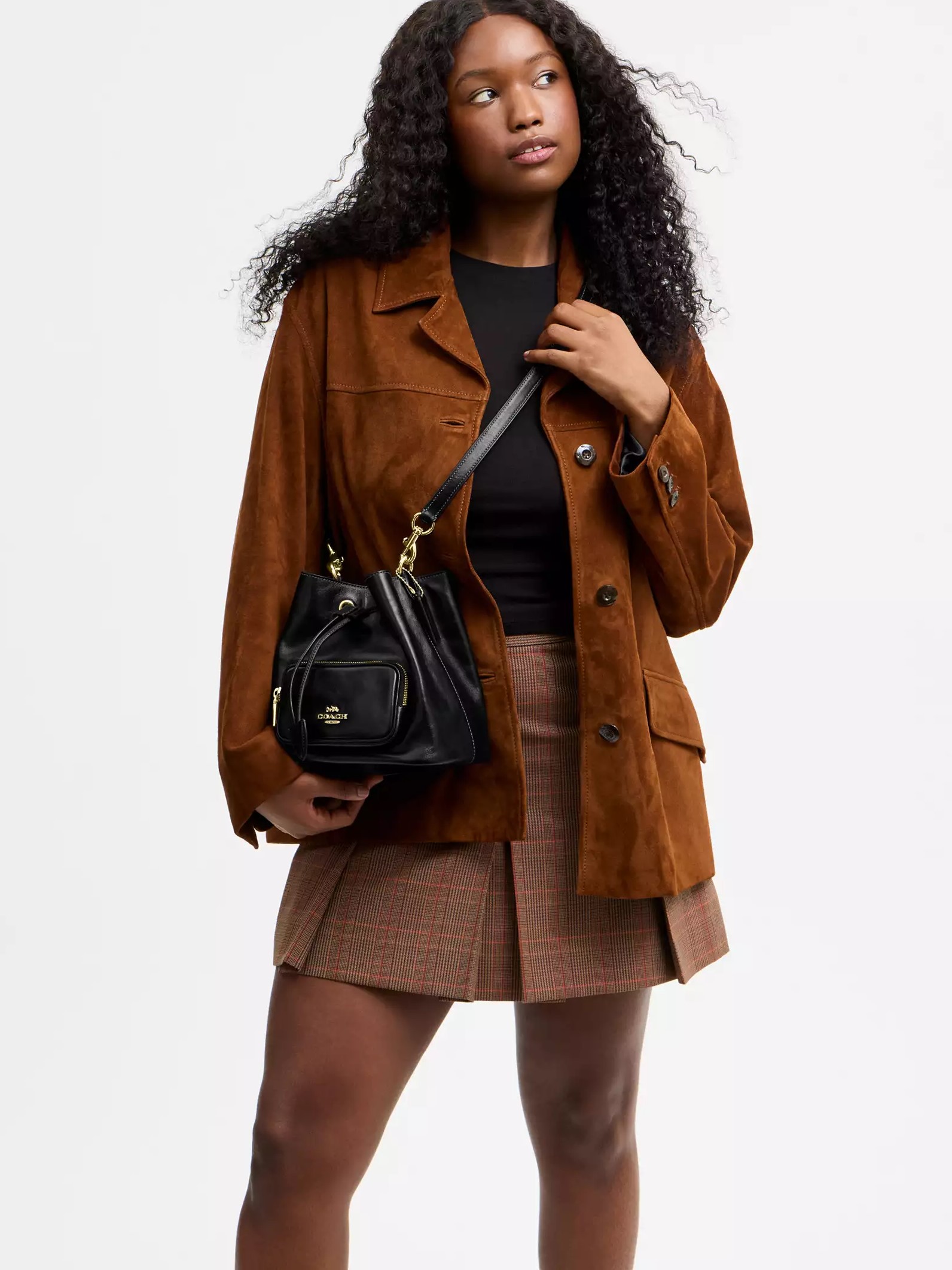 Túi Coach Rowan Bucket Bag With Pocket Black CES95 9