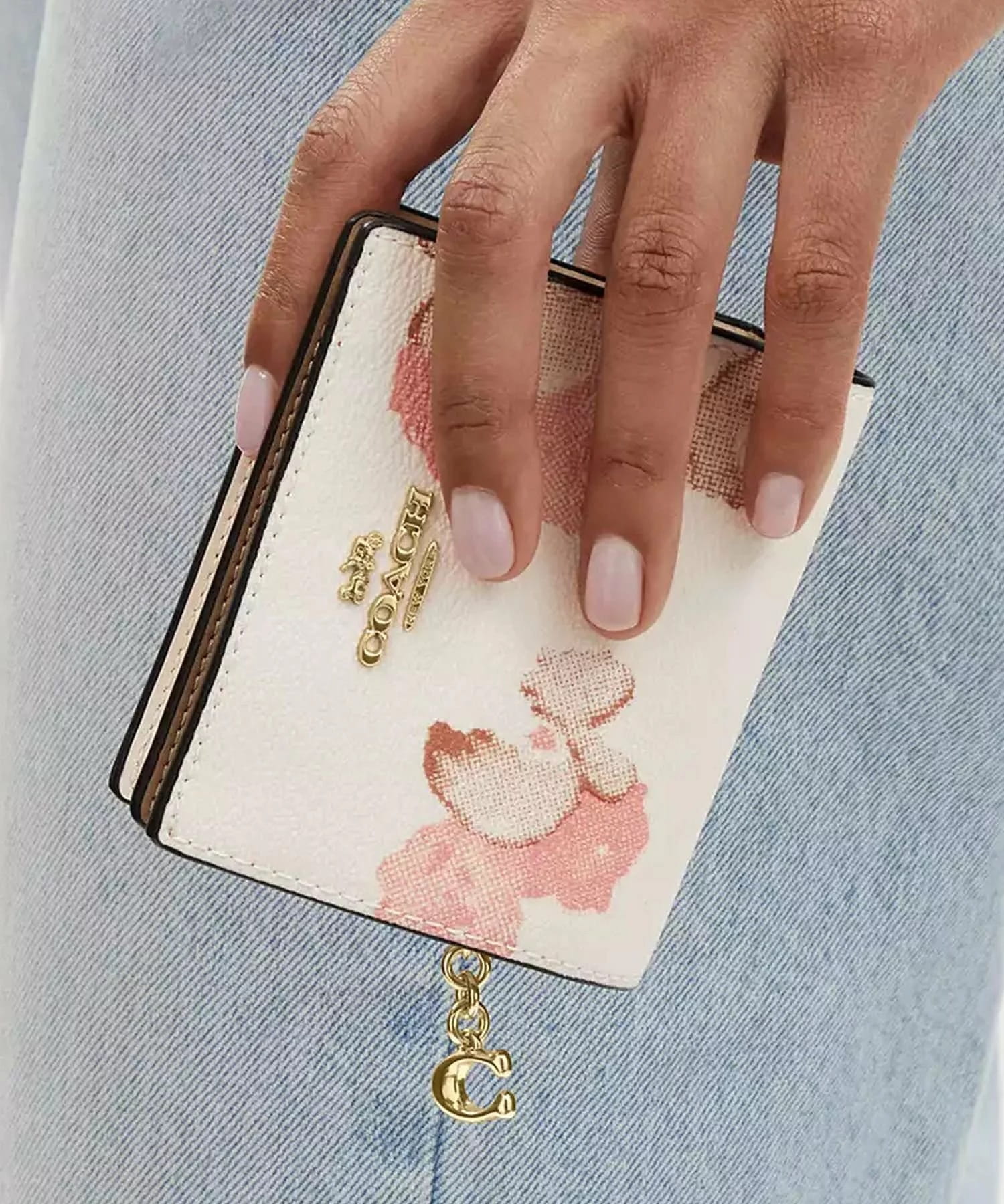 Ví Coach Snap Wallet Floral Print Chalk Multi CR797 2