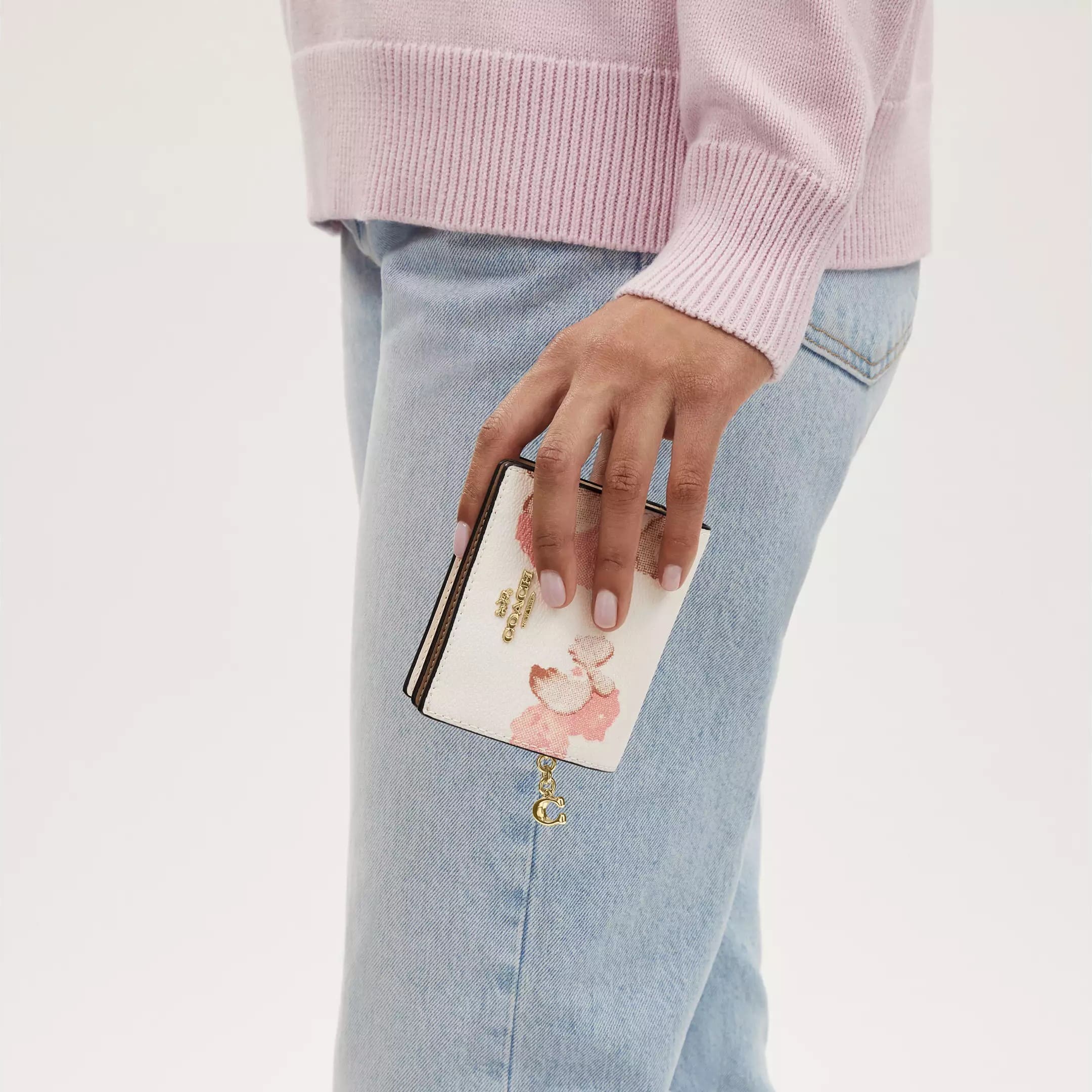 Ví Coach Snap Wallet Floral Print Chalk Multi CR797 3
