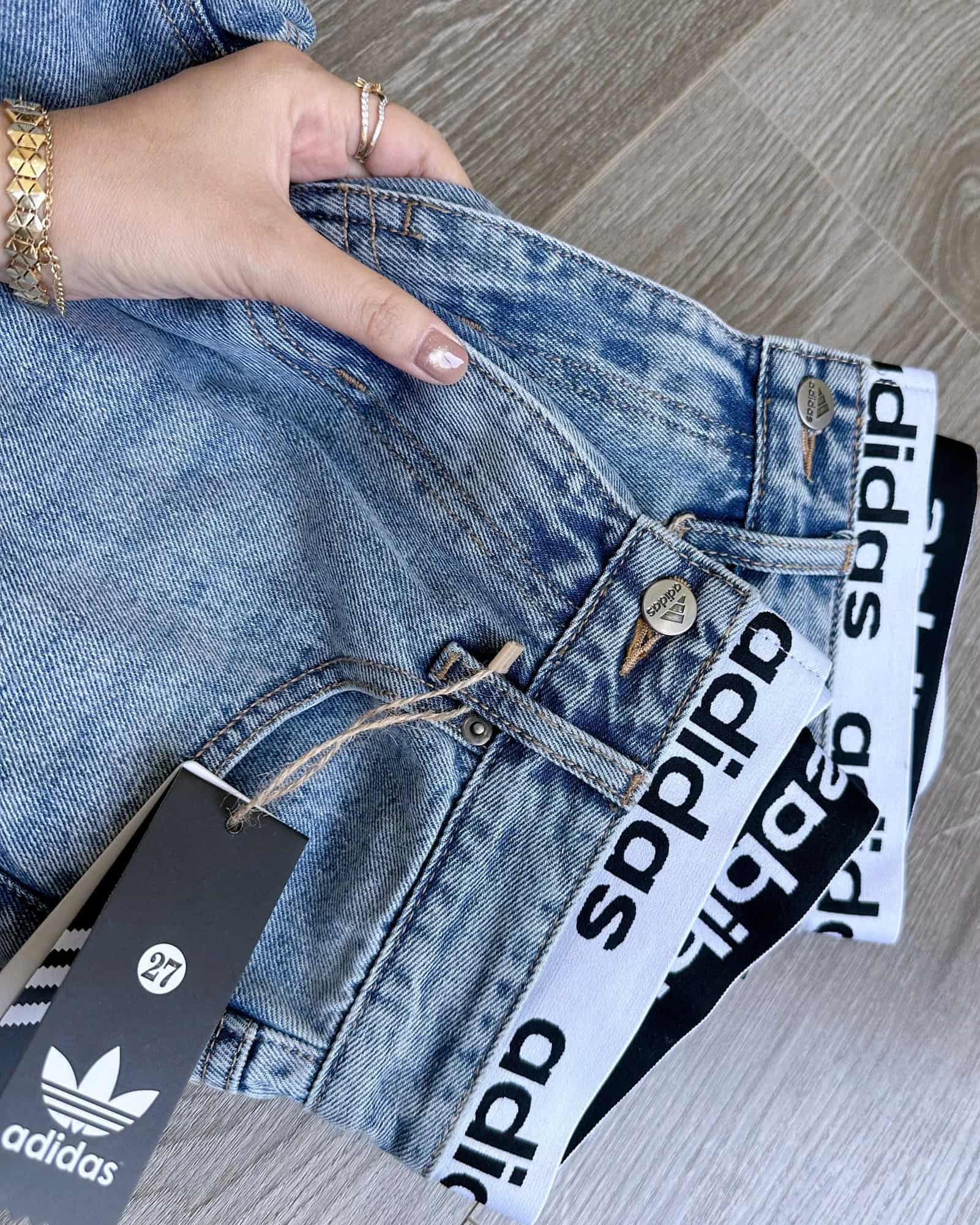 Quần jean suông xanh Adidas 1