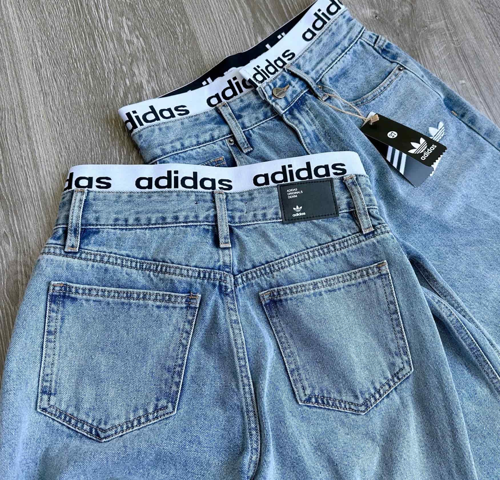 Quần jean suông xanh Adidas 3