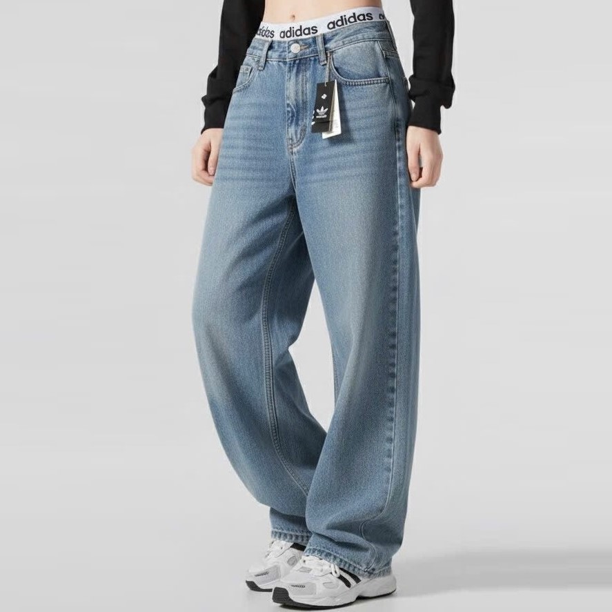 Quần jean suông xanh Adidas 4