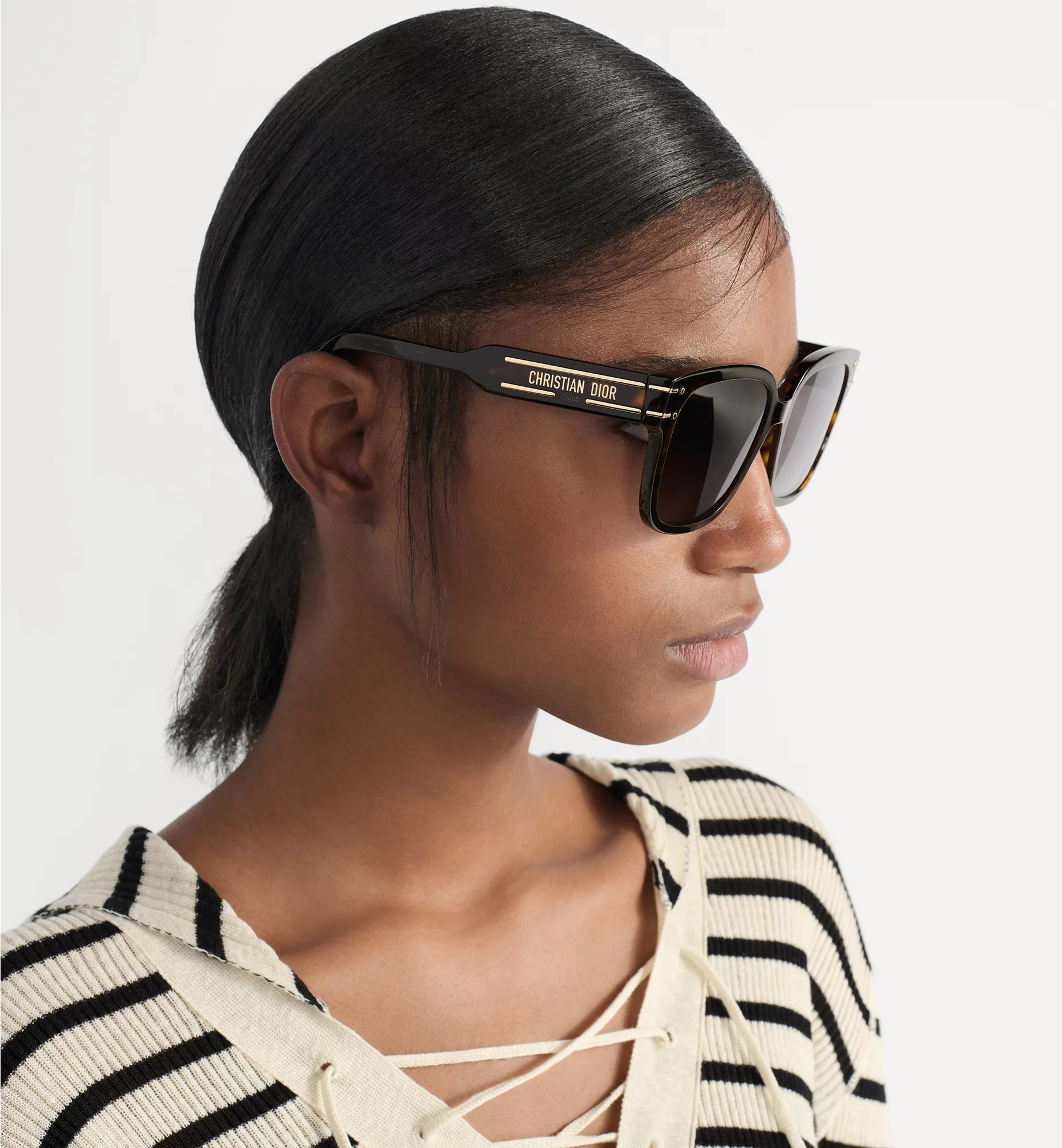 Kính Dior DiorSignature S7F Deep Brown Tortoiseshell-Effect Square Sunglasses 5