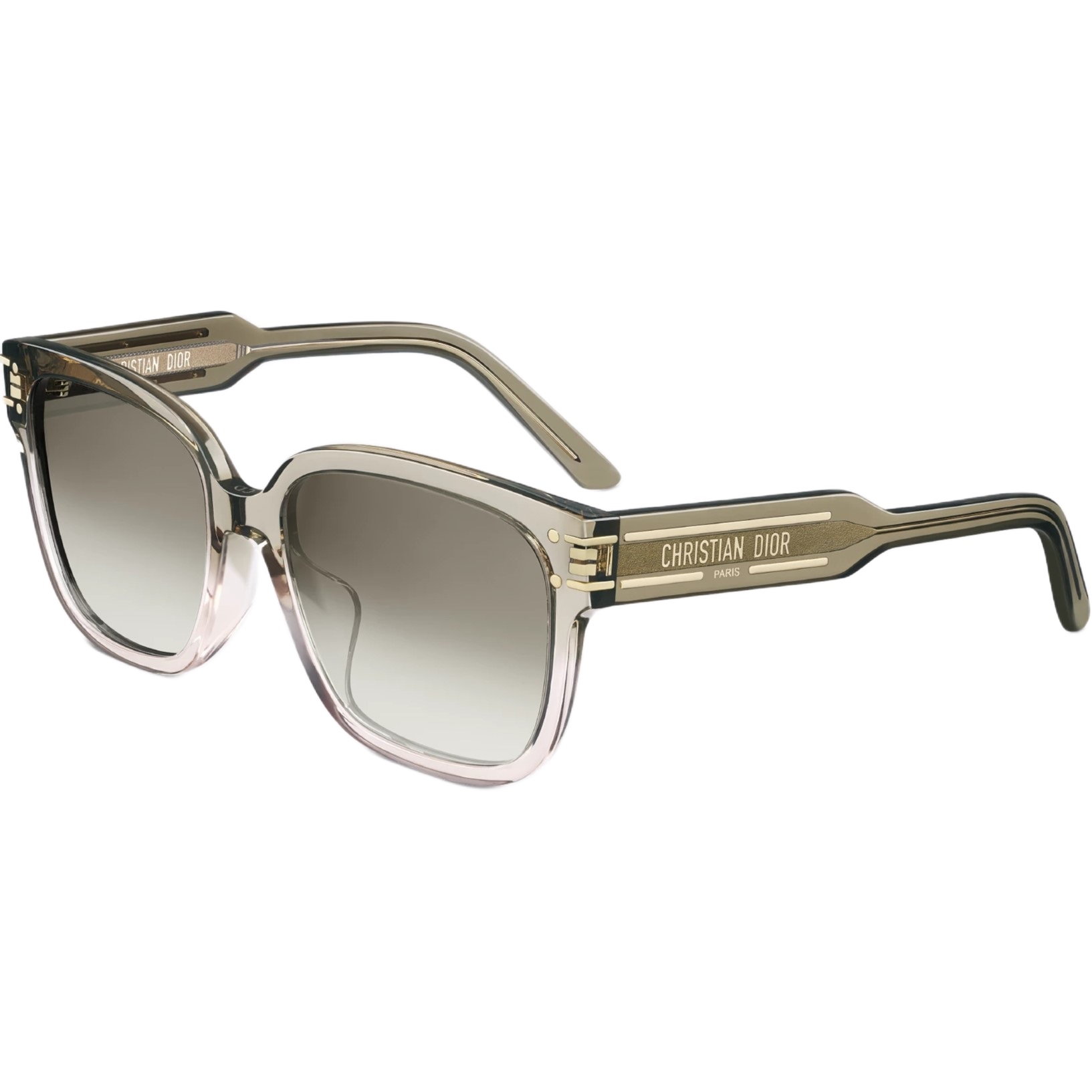 Kính Dior DiorSignature S7F Transparent Gradient Olive Green Square Sunglasses 3