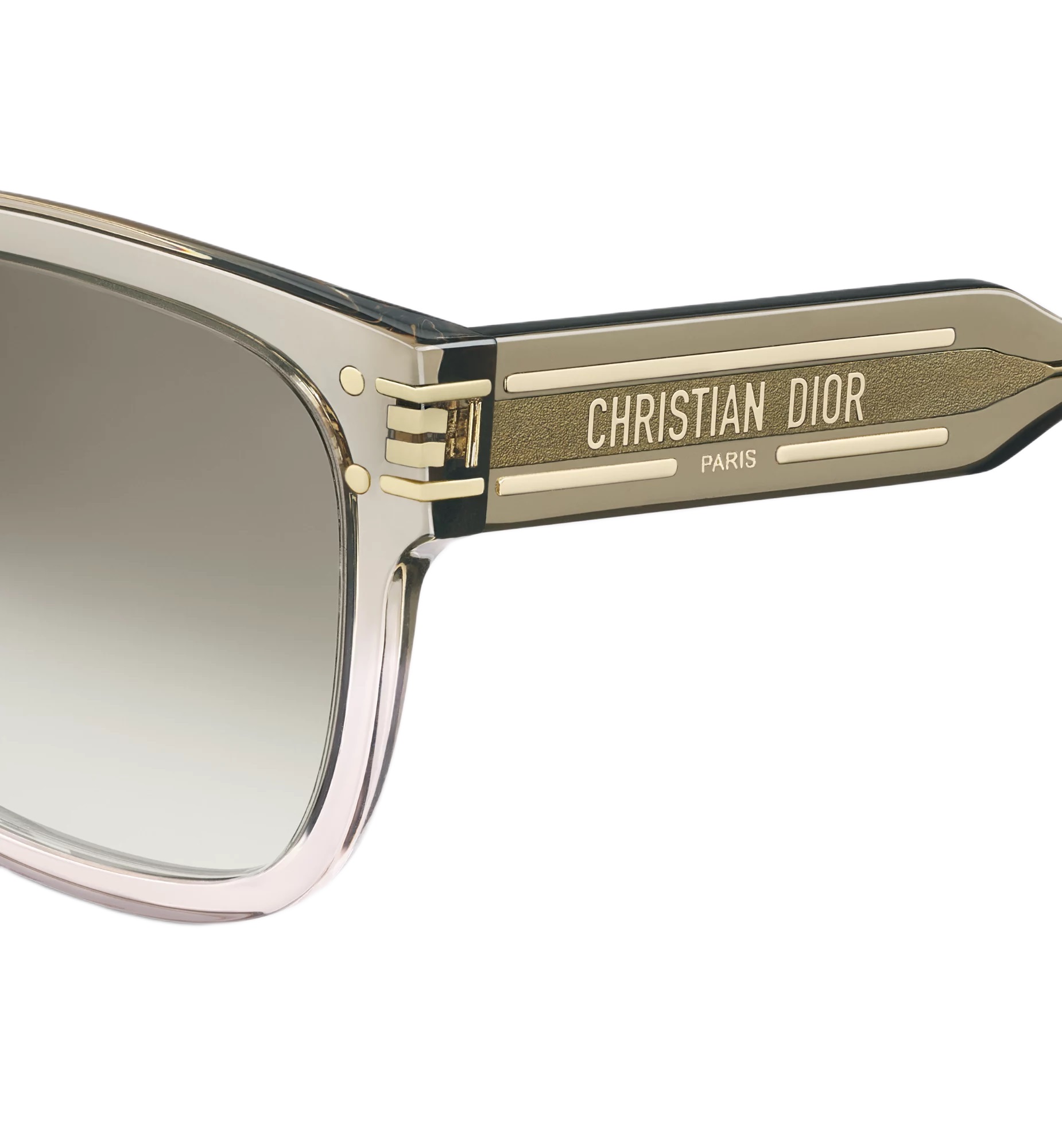 Kính Dior DiorSignature S7F Transparent Gradient Olive Green Square Sunglasses 4