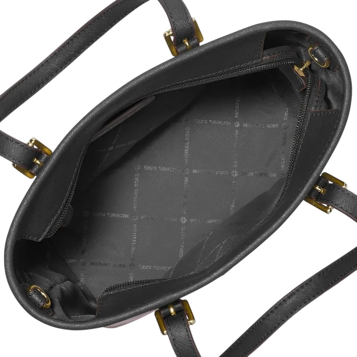 Túi Michael Kors Jet Set Travel Extra-Small Saffiano Leather Top-Zip Tote Bag Black 35T9GTVT0L 3