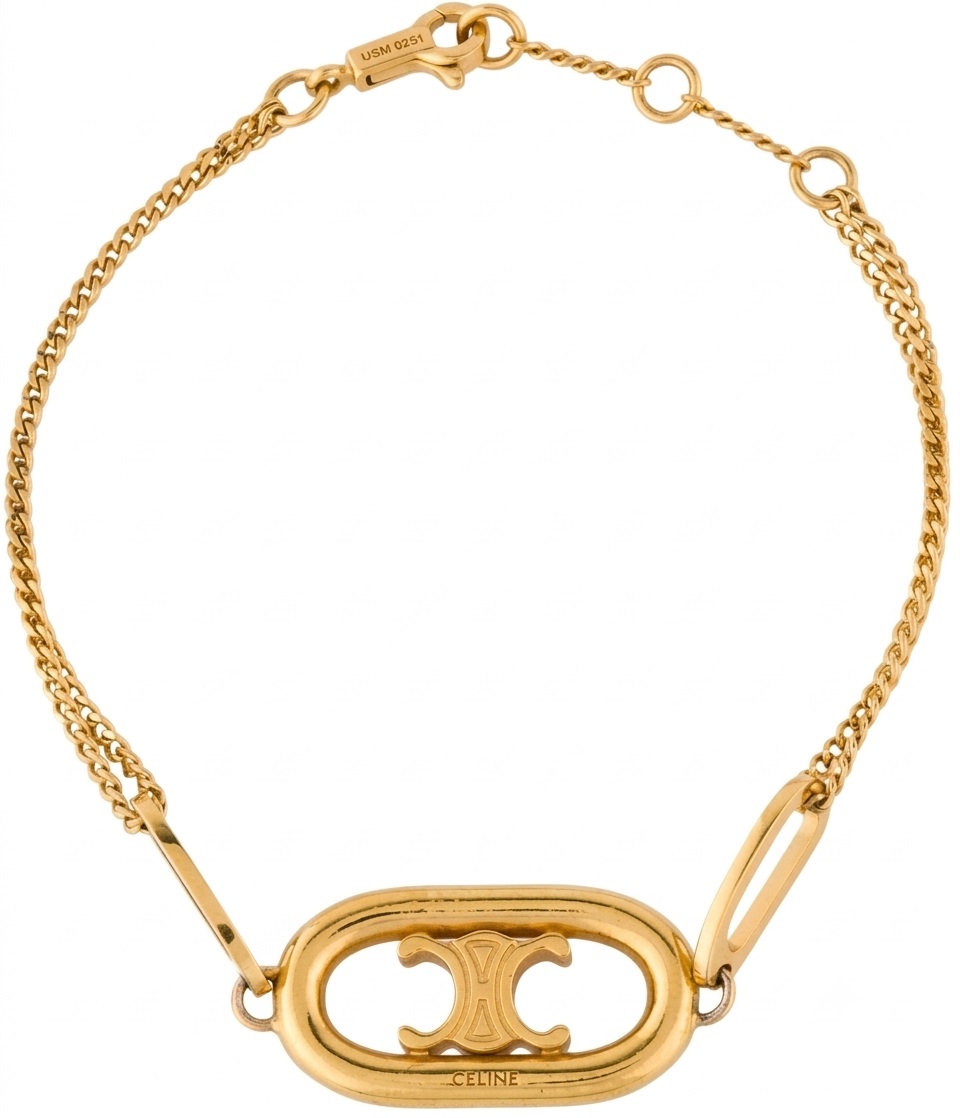 Vòng tay Celine Gold Tone Triomphe Suspended Bracelet 4