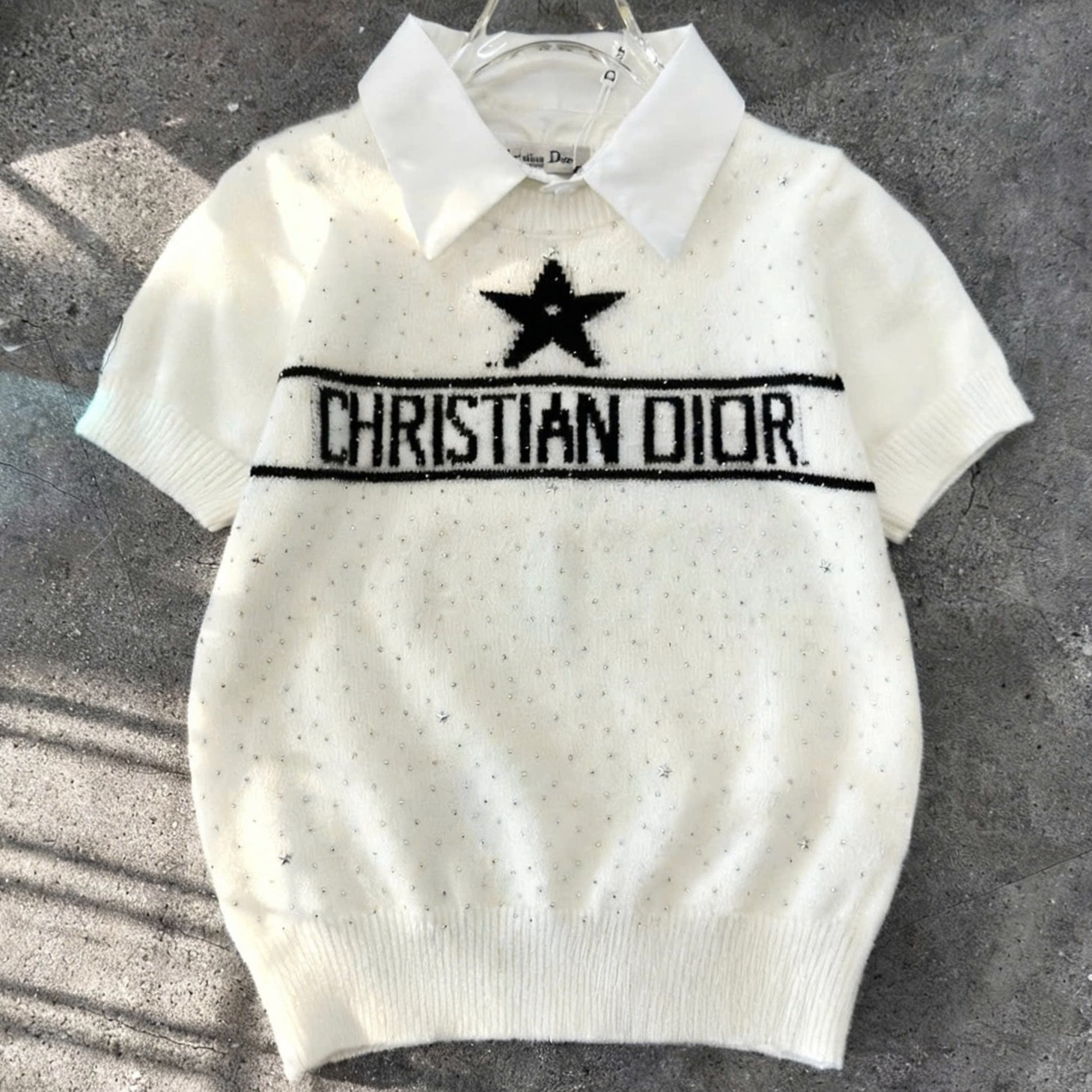 Áo len cổ sơ mi Dior 8
