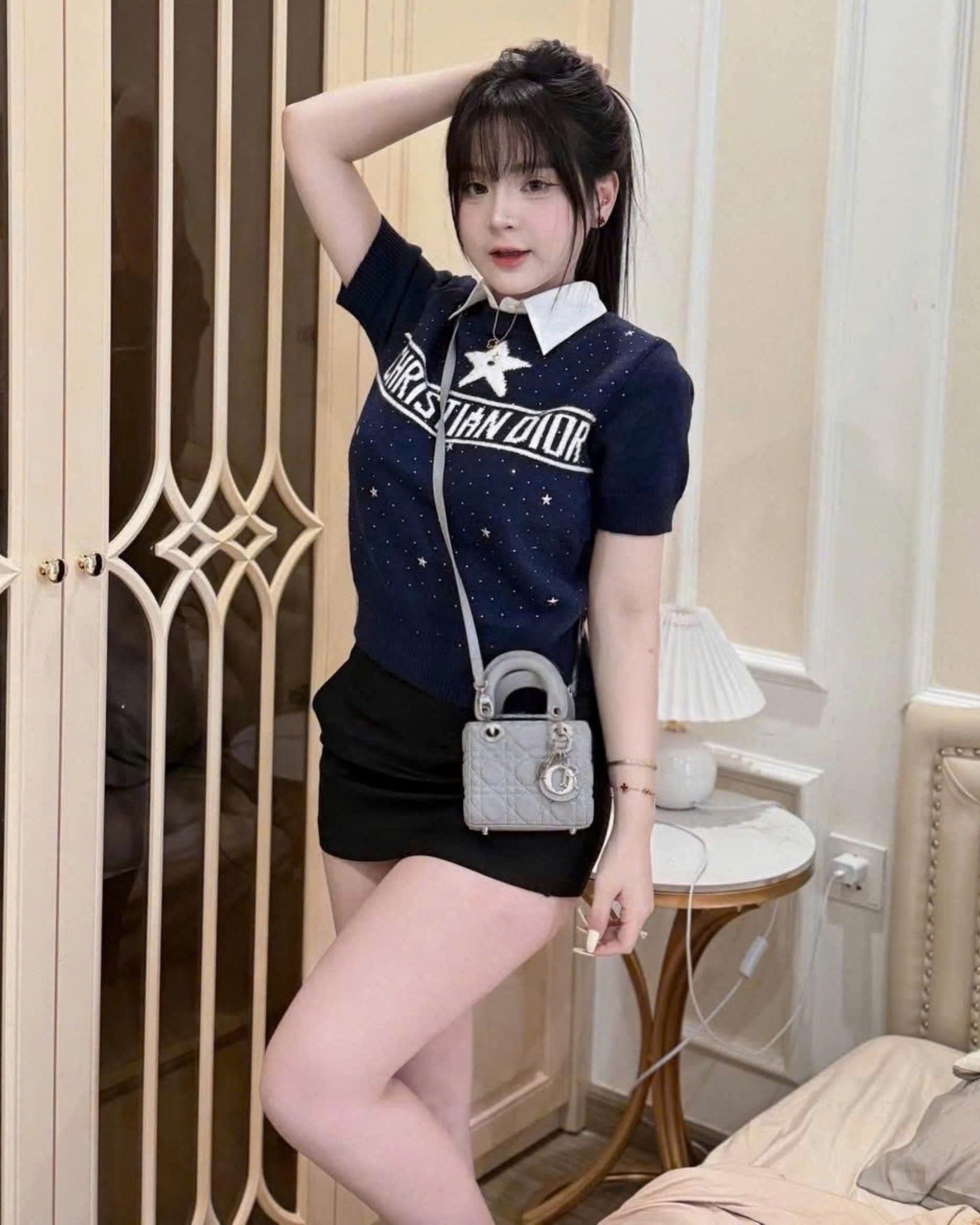 Áo len cổ sơ mi Dior 11