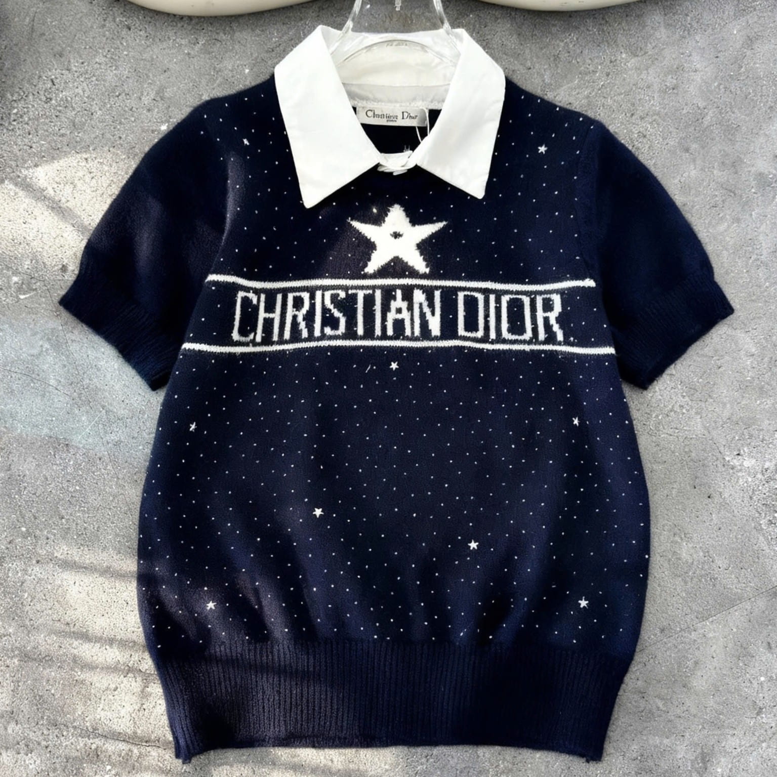 Áo len cổ sơ mi Dior 14