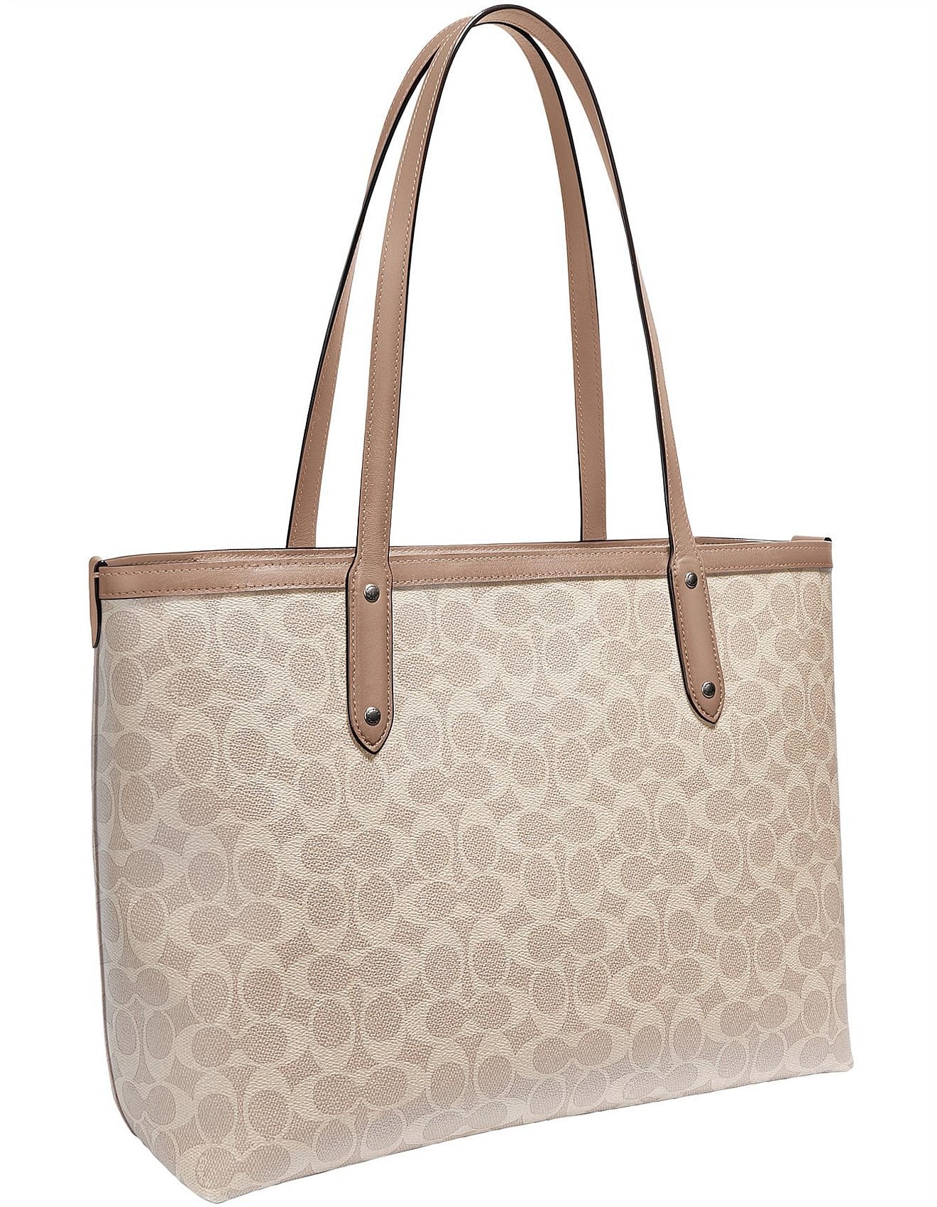 Túi Coach Central Tote With Zip In Signature Canvas Sand Taupe 69422 3