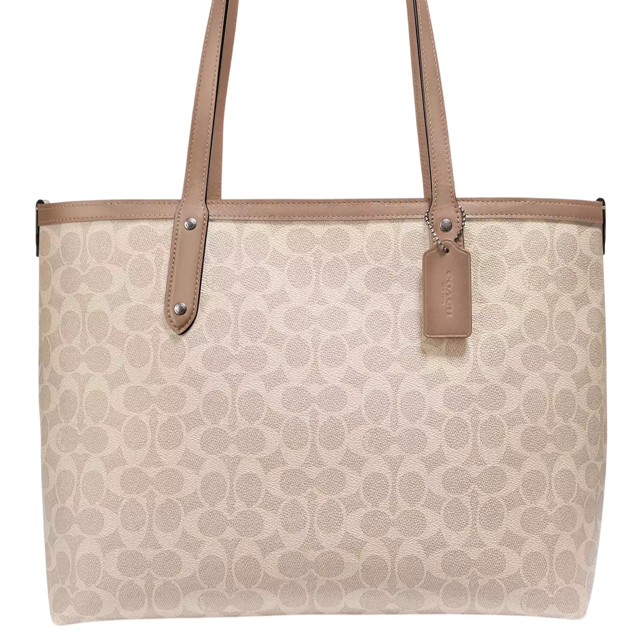 Túi Coach Central Tote With Zip In Signature Canvas Sand Taupe 69422 5