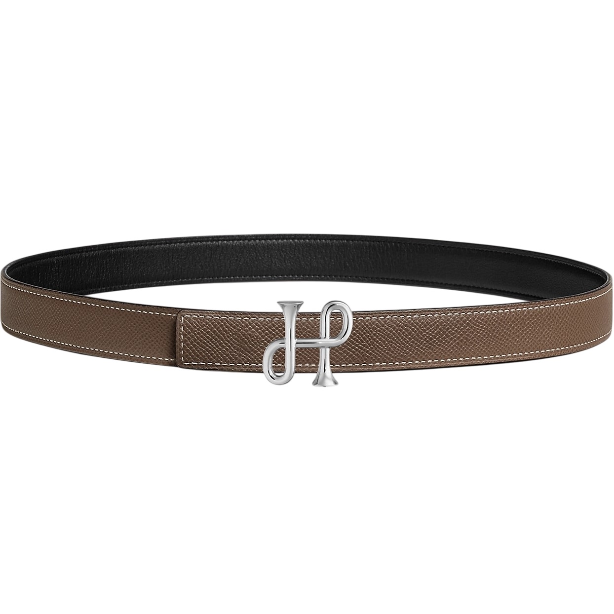 Dây nịt nữ Hermes Cor Baroque Belt Buckle Reversible Leather Strap Étoupe 24 mm 6