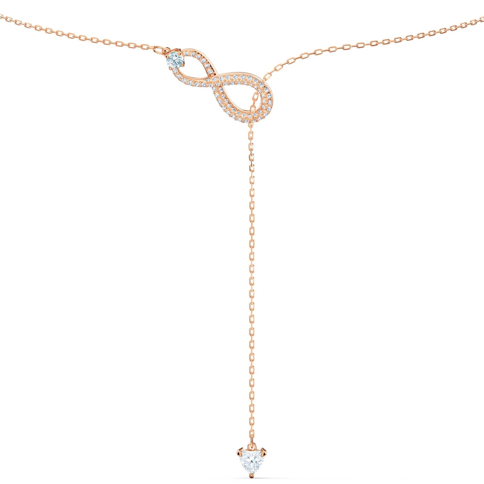 DÂY CHUYỀN SWAROVSKI INFINITY Y NECKLACE WHITE ROSE GOLD-TONE PLATED 5521346 5