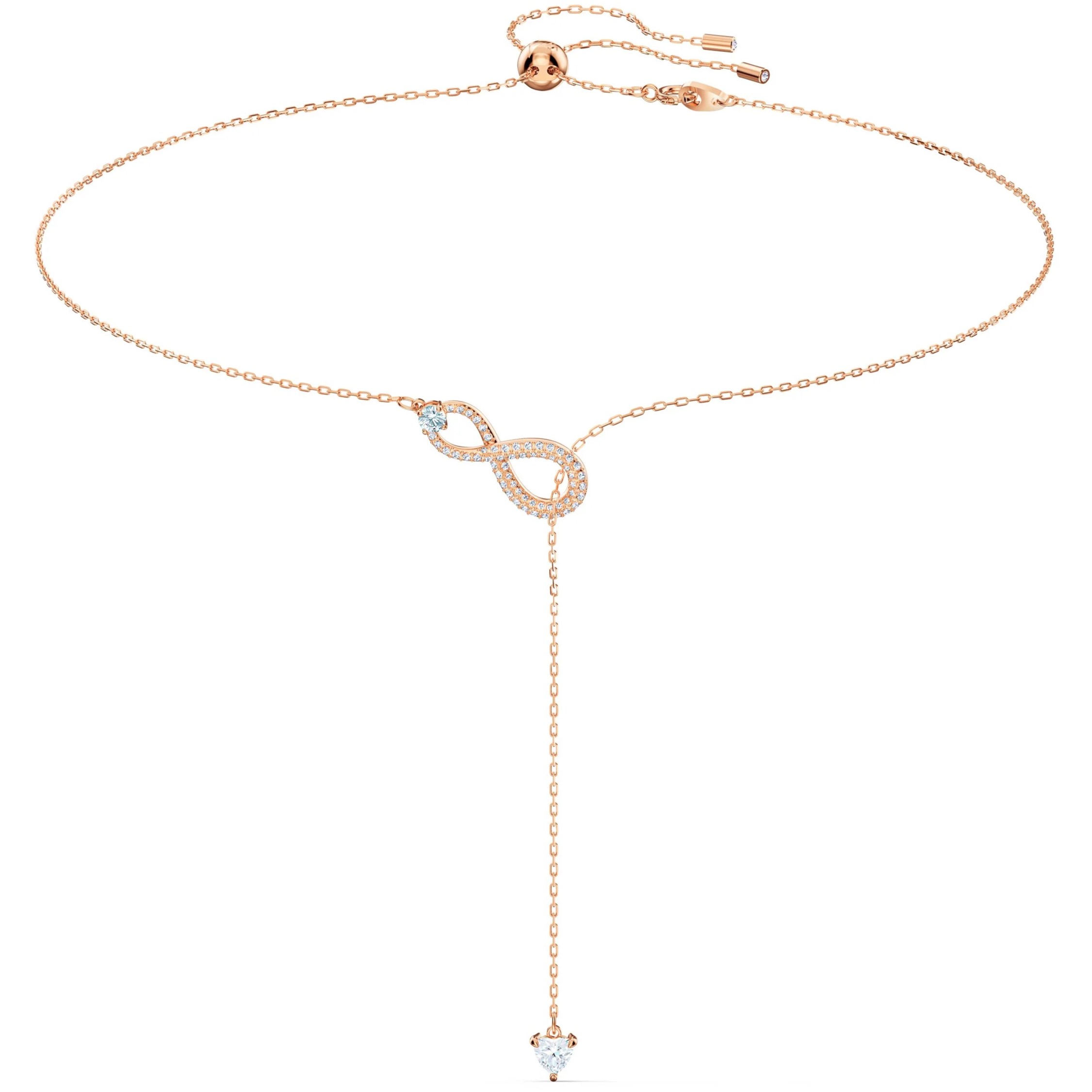 DÂY CHUYỀN SWAROVSKI INFINITY Y NECKLACE WHITE ROSE GOLD-TONE PLATED 5521346 7