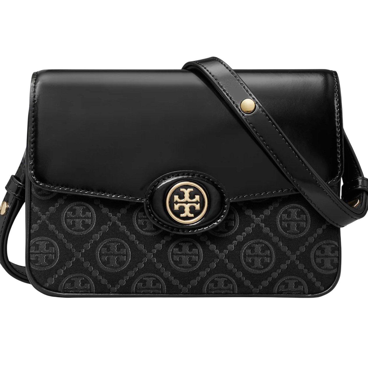 Túi Tory Burch Robinson T Monogram Convertible Shoulder Bag Black 6