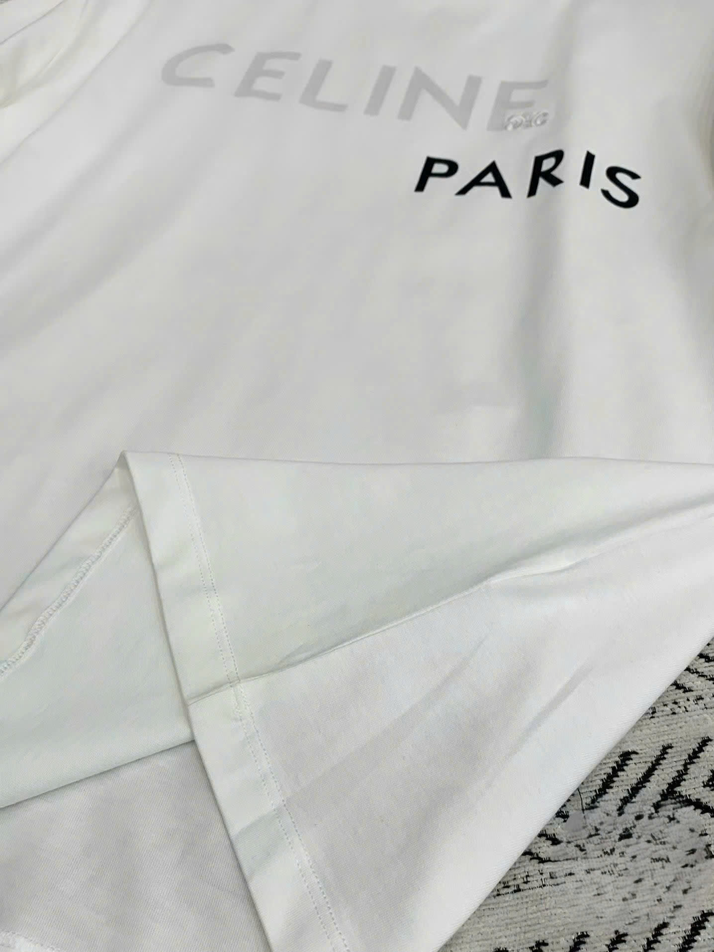 Áo thun Celine Double Layered T-shirt In Fine Cotton Jersey 3