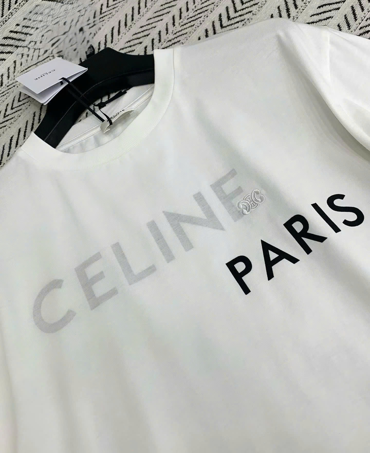 Áo thun Celine Double Layered T-shirt In Fine Cotton Jersey 12