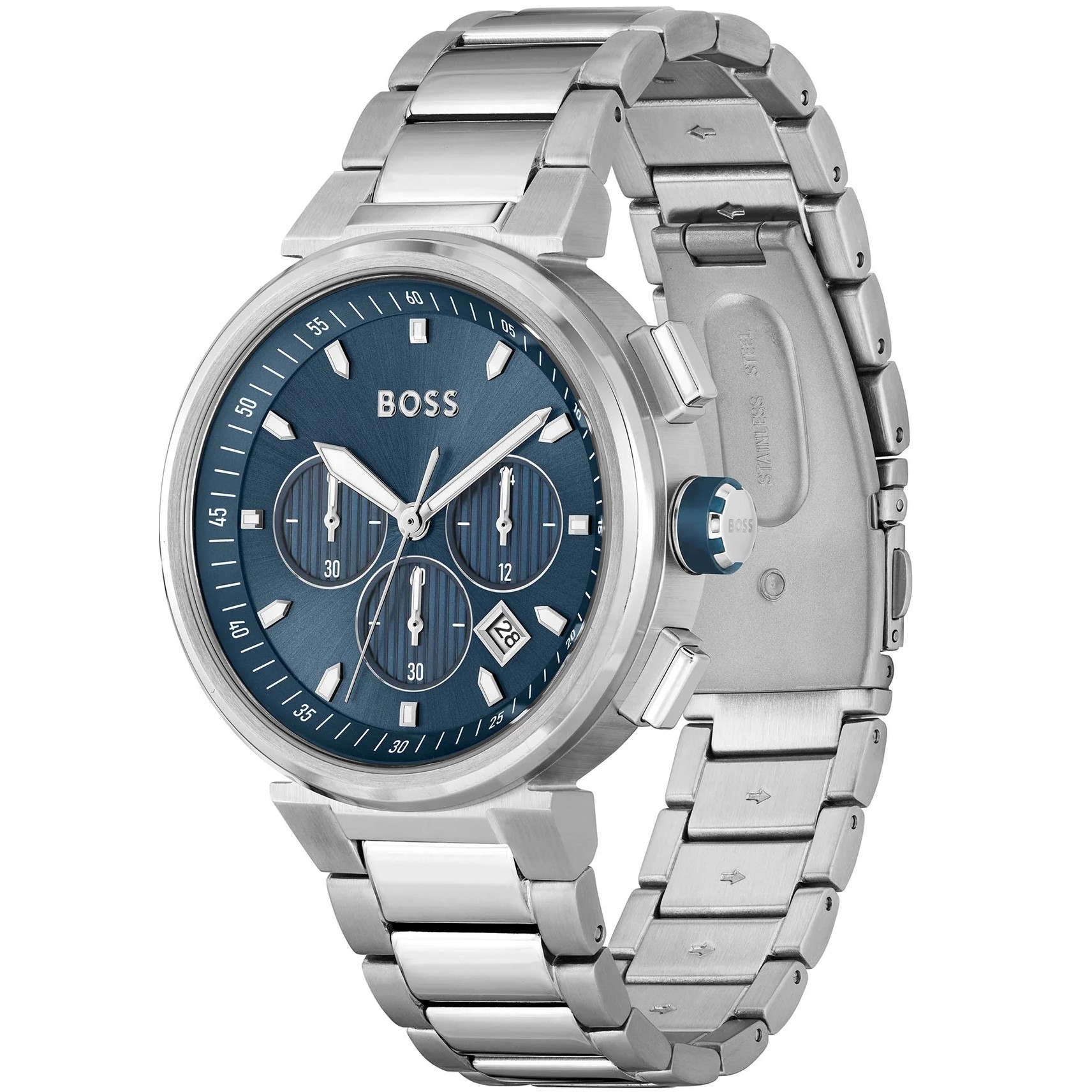 ĐỒNG HỒ NAM HUGO BOSS STAINLESS STEEL BLUE DIAL CHRONOGRAPH MENS WATCH 1513999 1