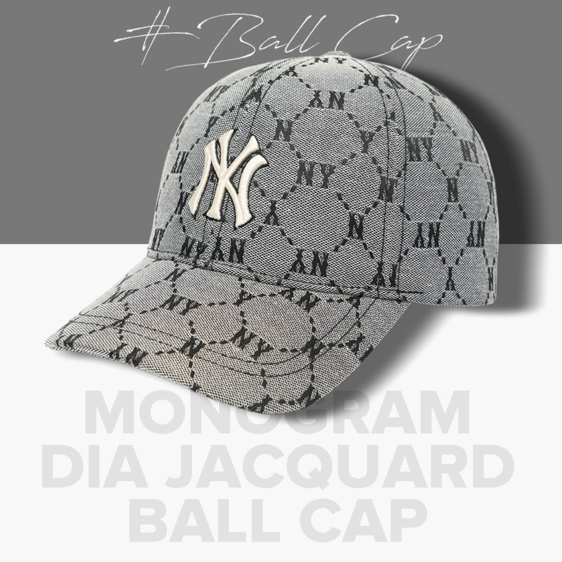 Nón kết MLB Monogram Diamond Jacquard Unstructured Ball Cap New York  Yankees Cap