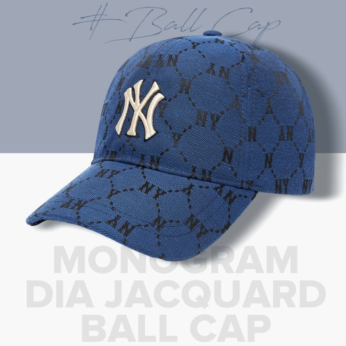 NÓN KẾT MLB MONOGRAM DIAMOND JACQUARD UNSTRUCTURED BALL CAP NEW YORK YANKEES CAP UNISEX 15