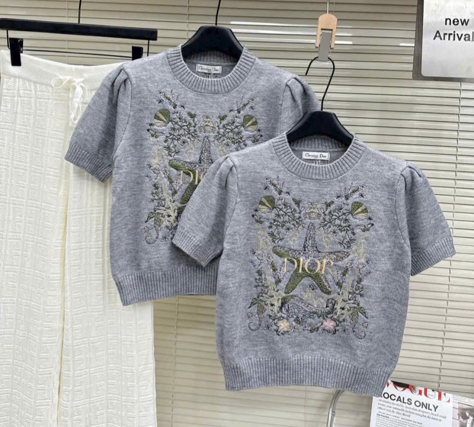 Áo len xám Dior họa tiết ngôi sao 1