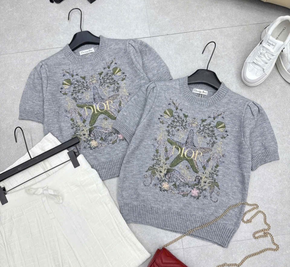 Áo len xám Dior họa tiết ngôi sao 3