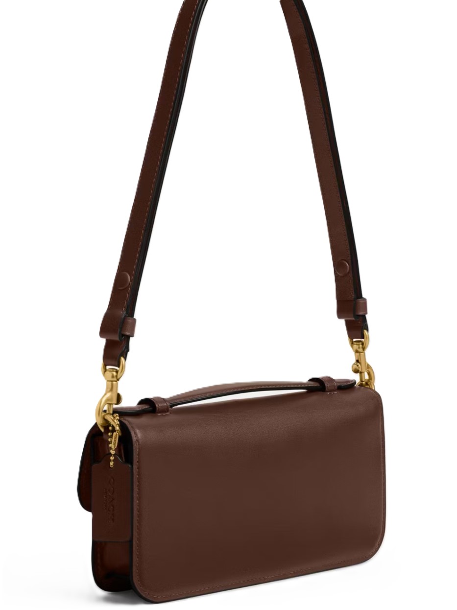 Túi Coach Elora Top Handle Leather Crossbody Clutch Bag Maple CCY30 4