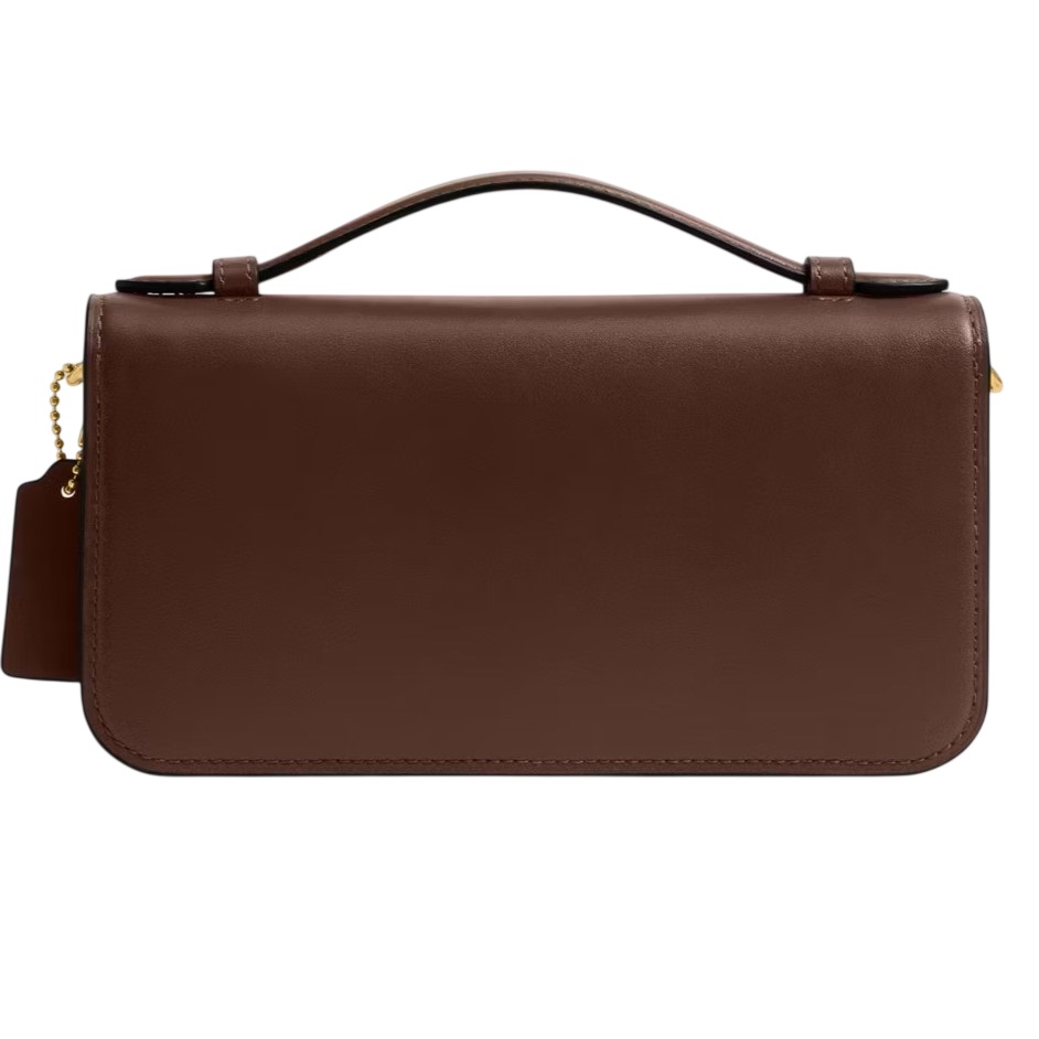 Túi Coach Elora Top Handle Leather Crossbody Clutch Bag Maple CCY30 9