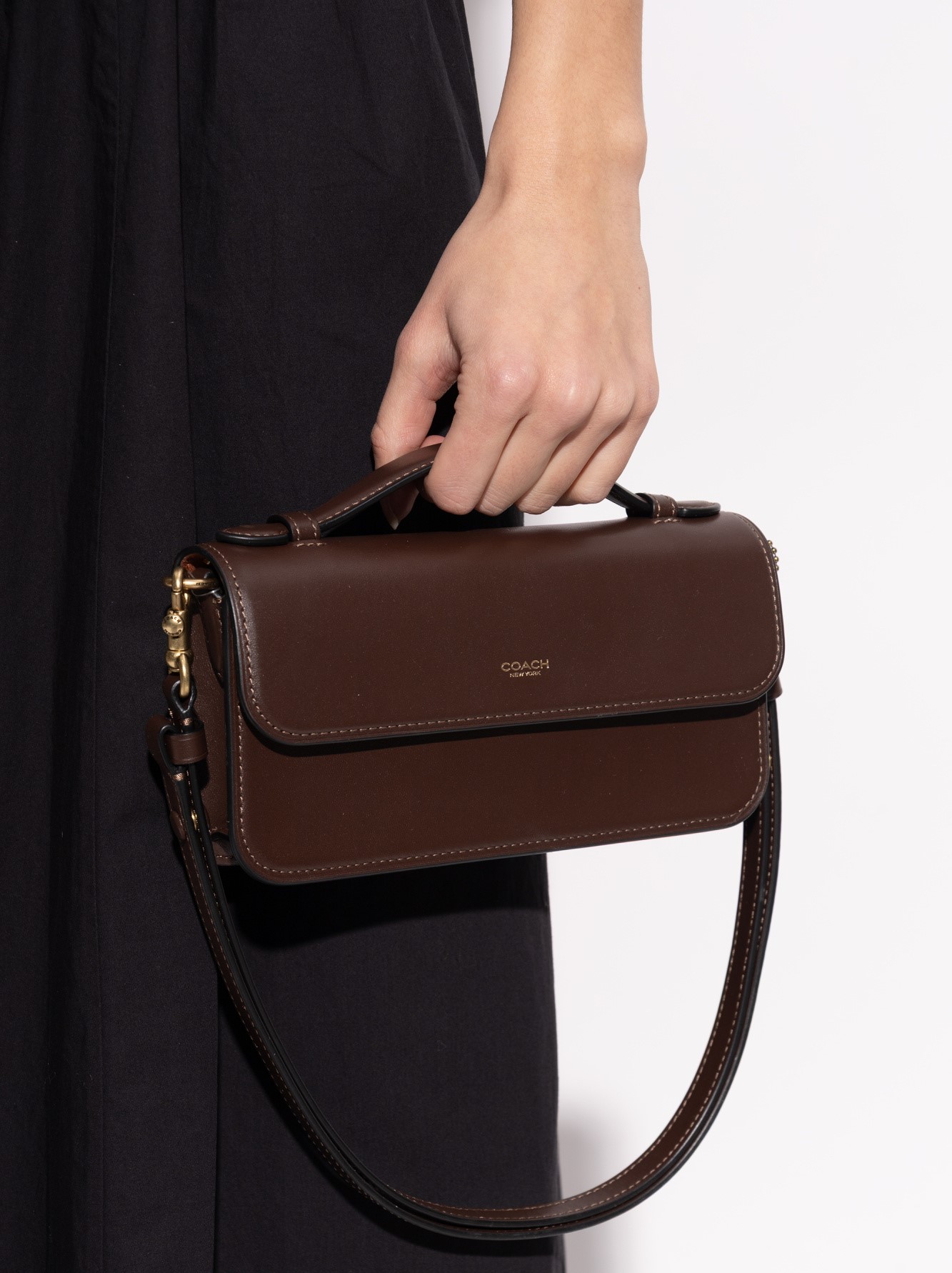 Túi Coach Elora Top Handle Leather Crossbody Clutch Bag Maple CCY30 10