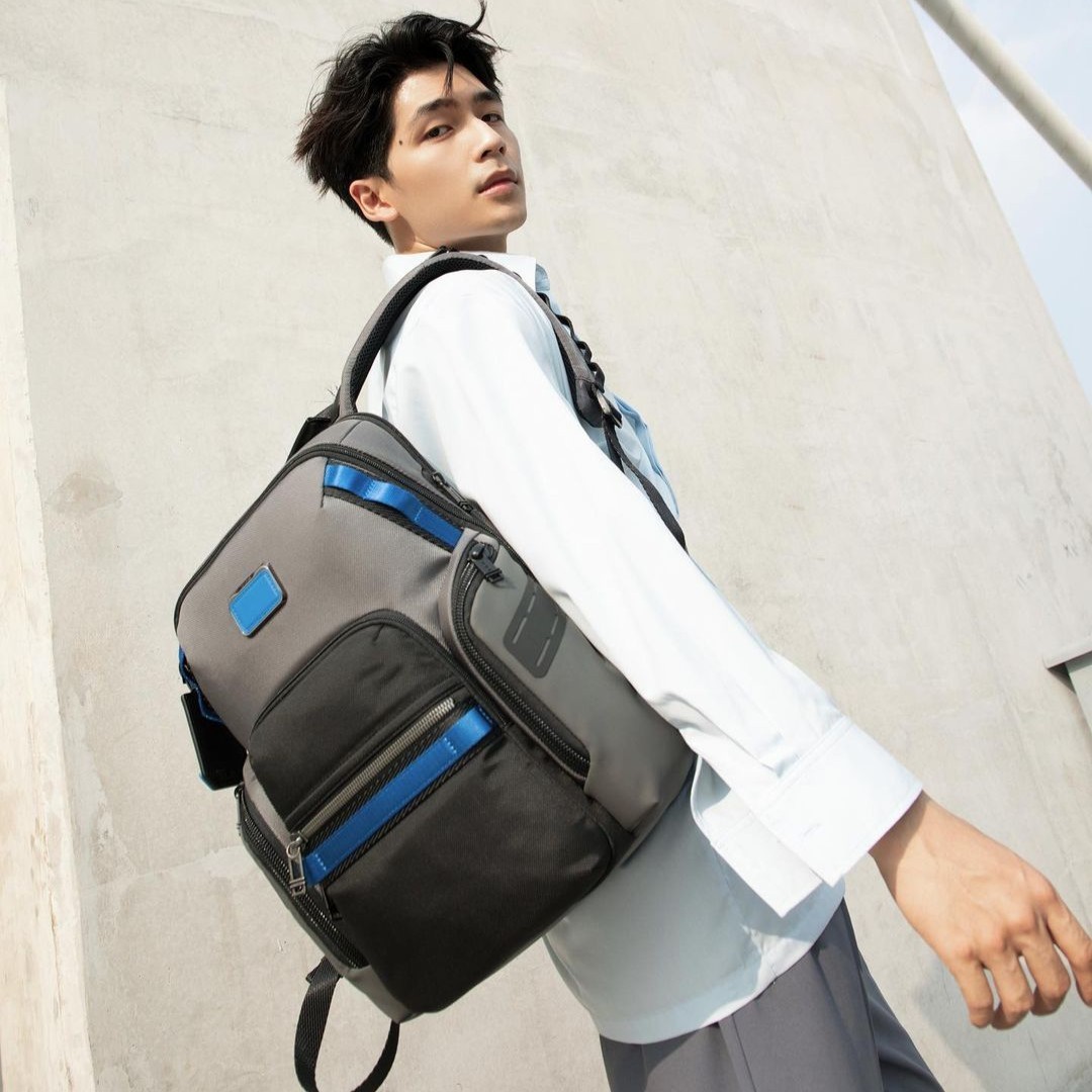 Balo Du Lịch Tumi Alpha Bravo Navigation Backpack Grey Blue 4