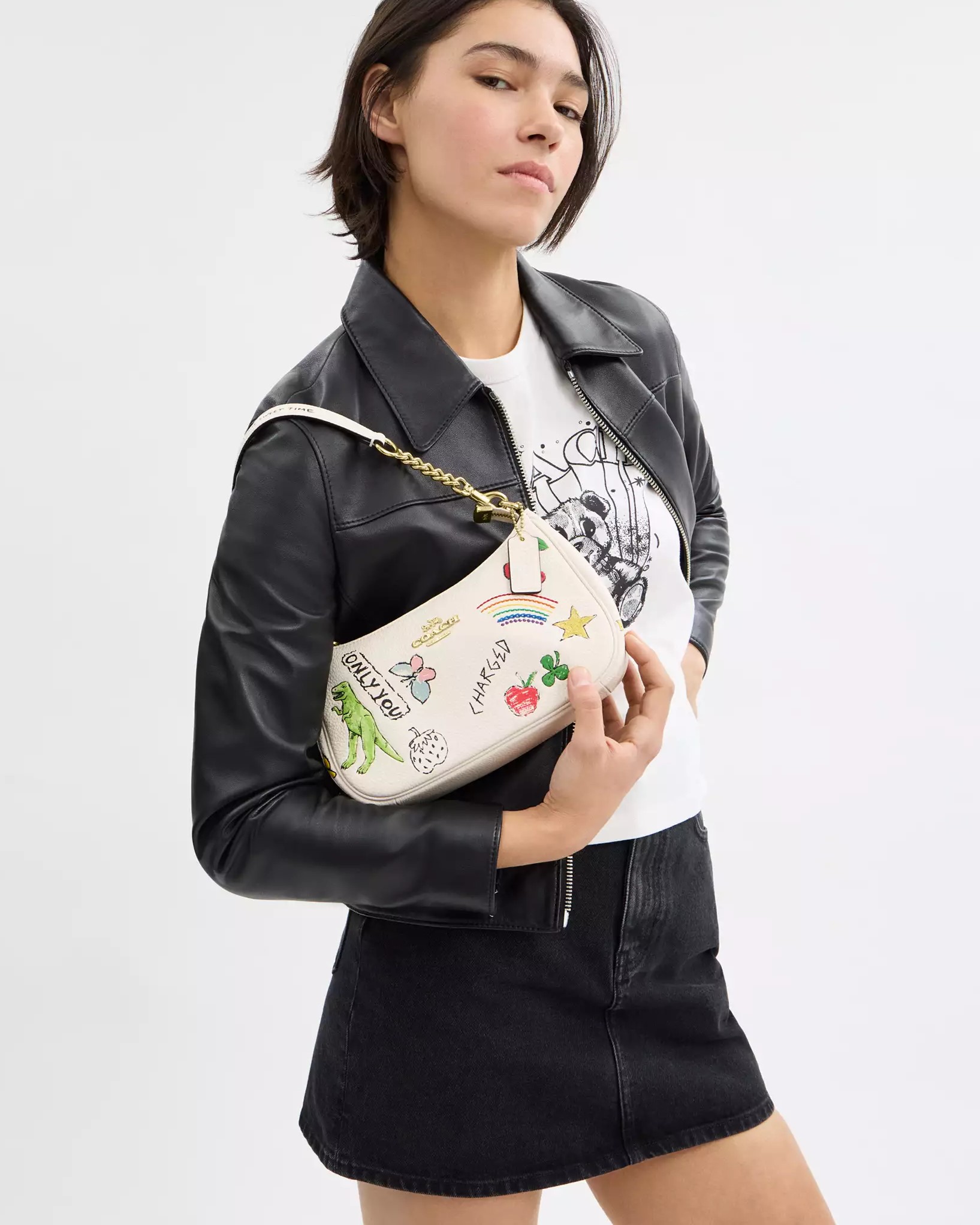 Túi đeo vai Coach Teri Shoulder Bag Sketch Print Chalk Multi CAK17 6