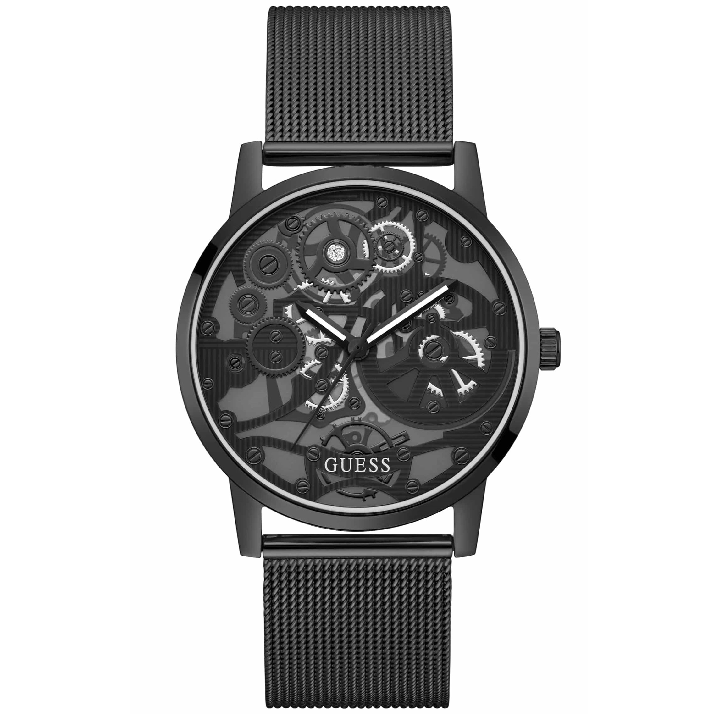 ĐỒNG HỒ NAM GUESS ANALOG WATCH FOR MEN BLACKMESH POLISHED BRACELET GW0538G3 1
